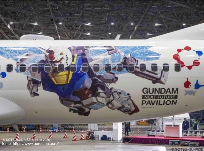 Japan Airlines unveils EXPO 2025-themed livery featuring Gundam giant robot